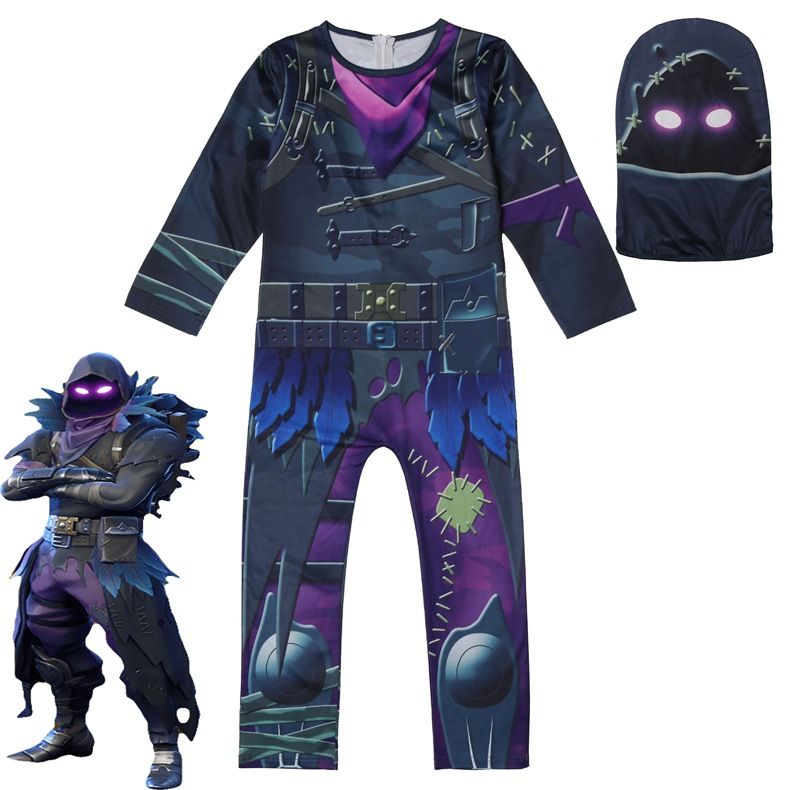 compre juego de cosplay raven fiesta de halloween fiesta de disfraces de halloween para ninos ninos nina mono zentai body traje de la mascara del traje de - el cuervo fortnite disfraz