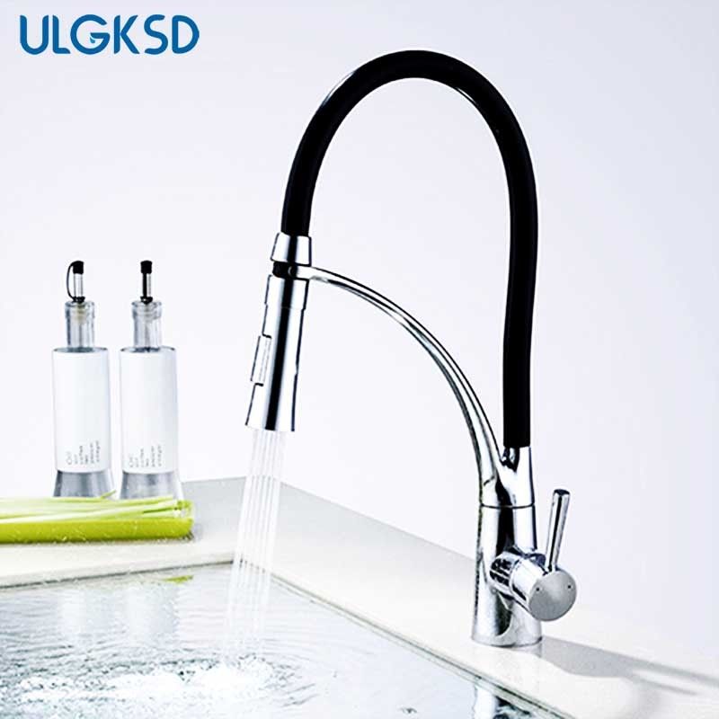 ulgksd kitchen faucets pull out sprayer deck mount 2 types sink