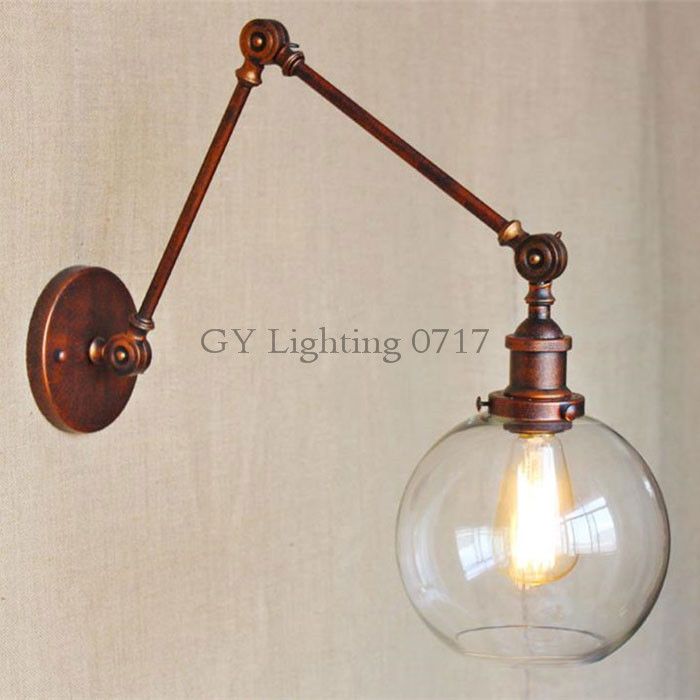 double swing arm wall light swivel wall 2018 ac 110v 220v art decor 2121cm double swing arms wall light sconces clear globe ball glass shade rustic modern retro lamp espelho de parede from double swing arm wall light swivel wall 2018 ac 110v 220v art decor 2121cm double swing arms wall light sconces clear globe ball glass shade rustic modern retro lamp espelho de parede from