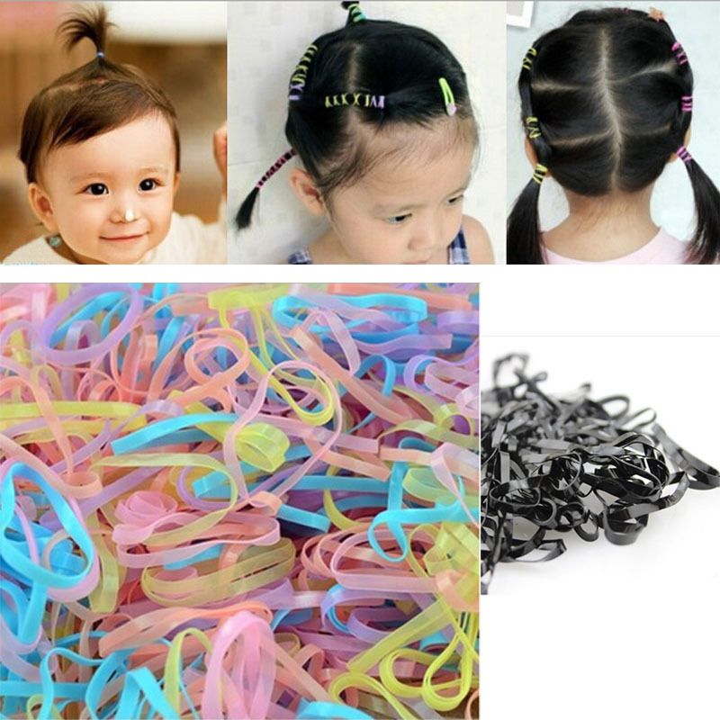 New 400pcslot Hot Selling Girls Hair Bands Small Baby Rubber Band Mix Color Princess Hair Accessories Good Loop