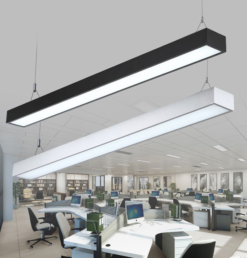 18w 36w 4ft 120cm Offfice Led Pendant Light Rectangular Aluminum 18w 36w 4ft 120cm Offfice Led Pendant Light Rectangular Aluminum Hanging Lights Modern Bar Lighting Silver Black Fixture Vintage