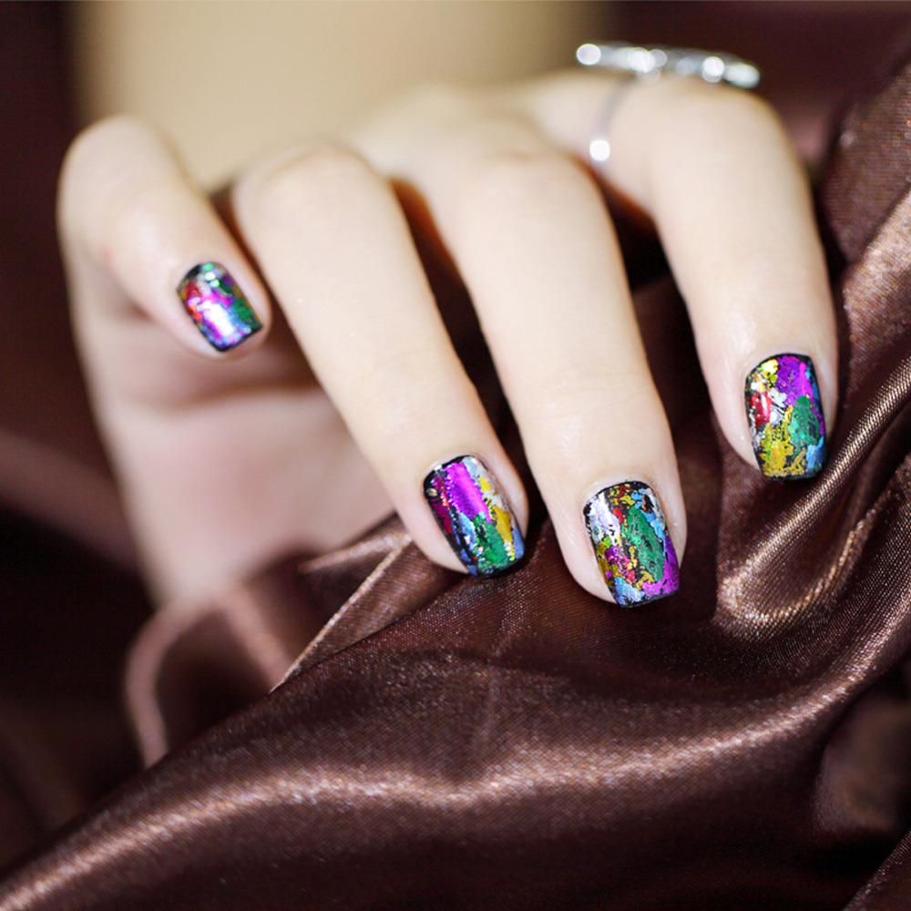 Us 0 99 1 Roll 4 100cm Holographic Nail Foils Snake Skin Foils Nail Art Transfer Foil Transfer Sticker In Stickers Decals From Beauty Health On