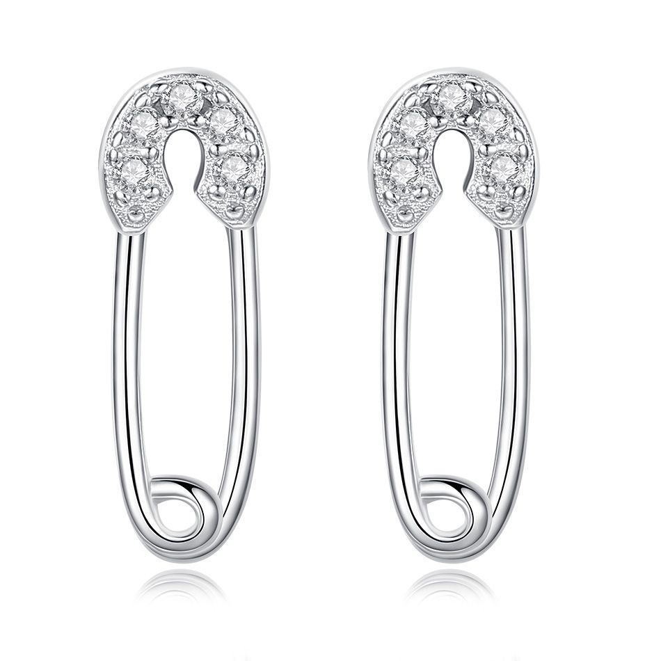 2019 unique paper clip stud earrings for women creative jewelry 925 unique paper clip