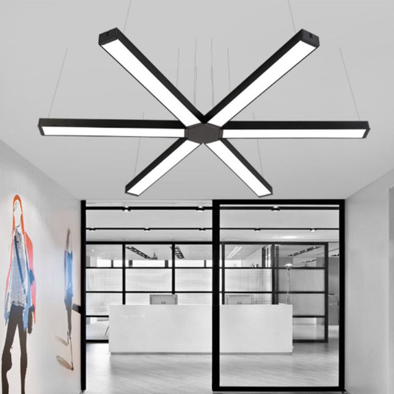 Smuxi Office Led Light Modern Linear Pendant Lamp Hanging Bar Droplight For Conference Room Study Home Decor