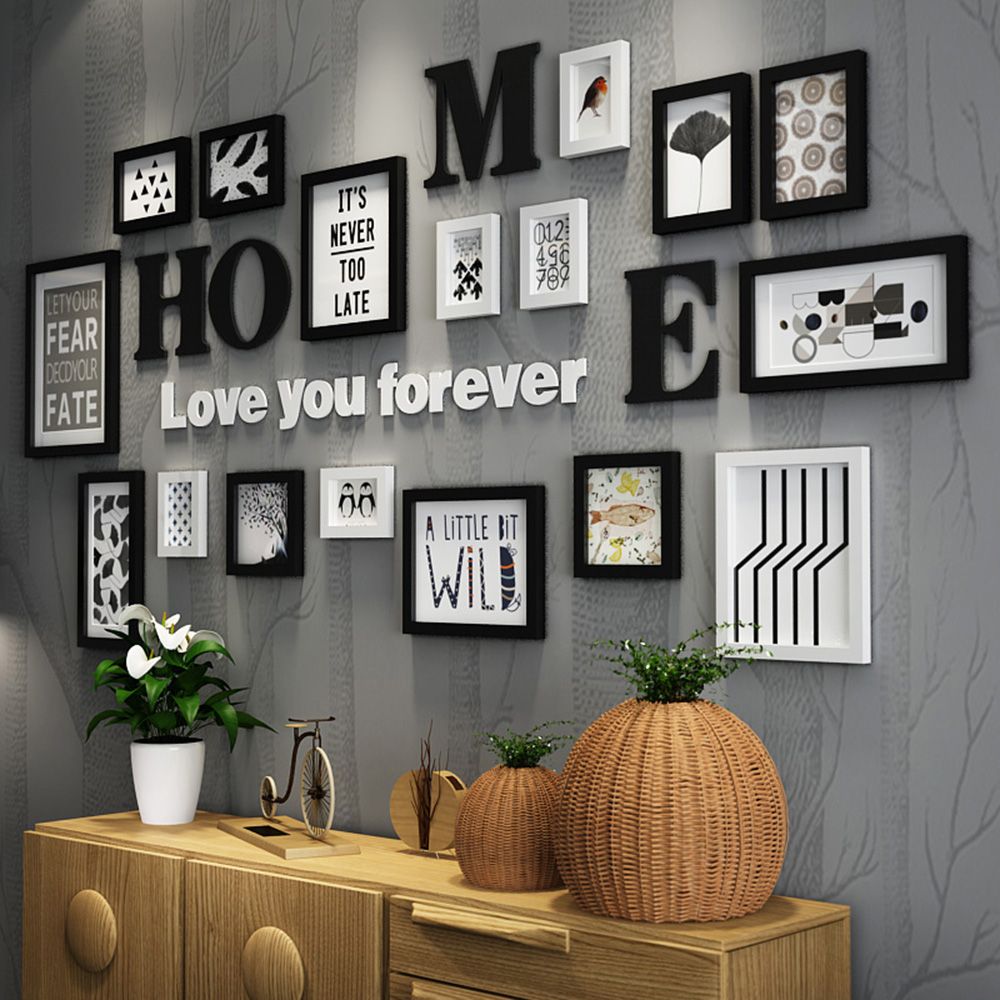 2018 solid wood large picture frames modern living room store photo