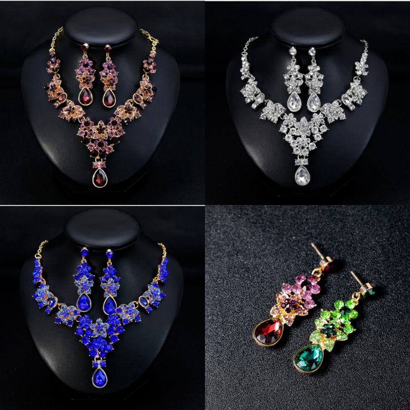 Fashion Indian Wedding Jewelry Sets 2018 Luxury Drop Earrings