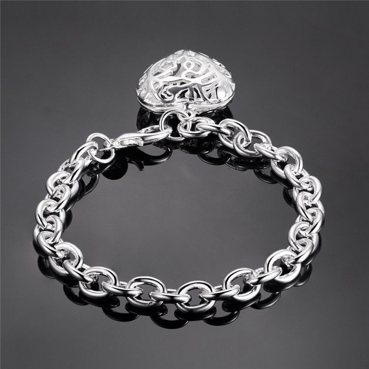 20cm For Women Hollow Out Heart Bangles Chain Link Bracelet Bracelet