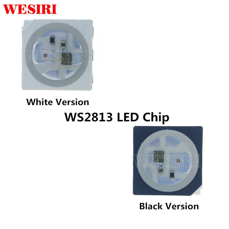 10 Ws2813 6pins Dual Signal Rgb Led Chip 5050 Smd Black White 10 Ws2813 6pins Dual Signal Rgb Led Chip 5050 Smd Black White Break Point Continuous Transmission Dc5v Super Bright Strips Thin Strip