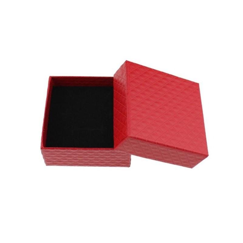 Scatola di presentazione di gioielli Multi colori nero spugna Diamante Patternn anello di carta / orecchini confezione regalo di imballaggio
