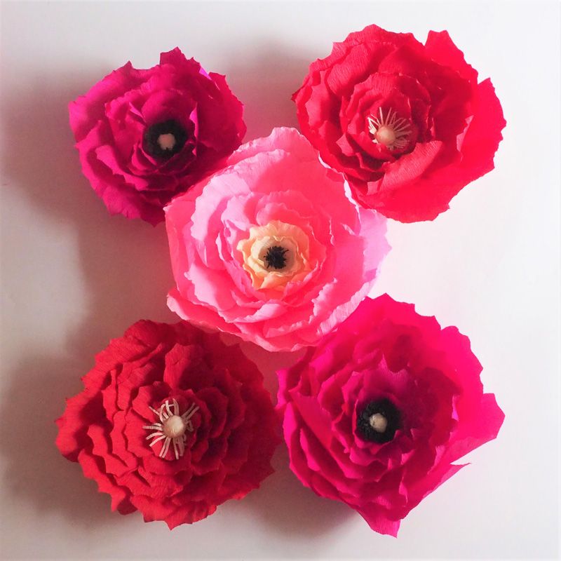 unique crepe paper large artificial flowers for wedding event crepe paper flower decor