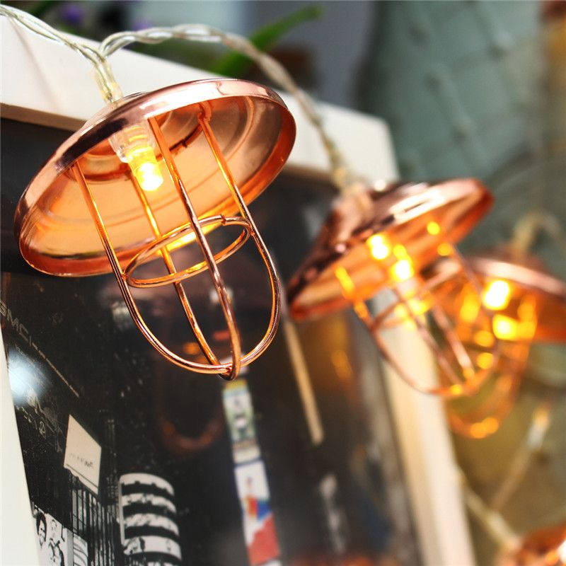 10 Led String Light Battery Operated Vintage Lamp Shade 10 Led String Light Battery Operated Vintage Lamp Shade Lantern Outdoor Garden Fairy Lights Wedding Decor Lighting Blue