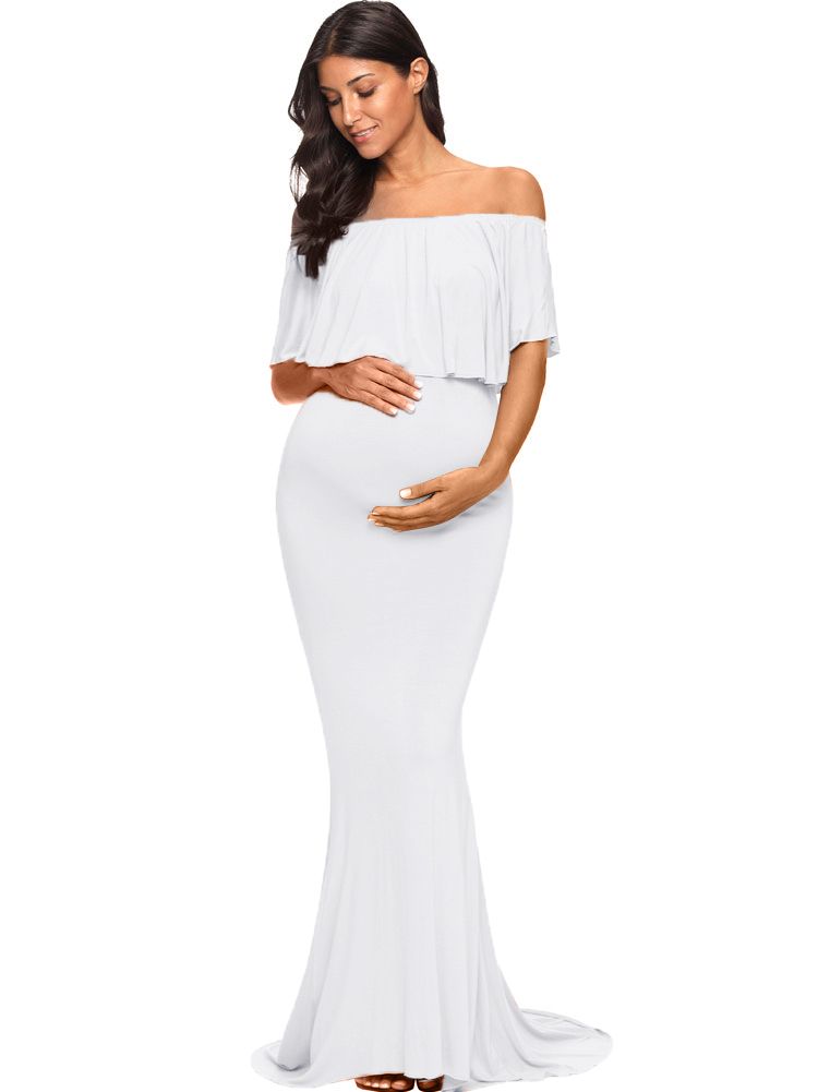Off the Shoulder Maternity Dress