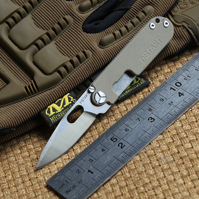 Y START Pocket Knife 440C Blade Flipper Folding Knife G10 Titanium