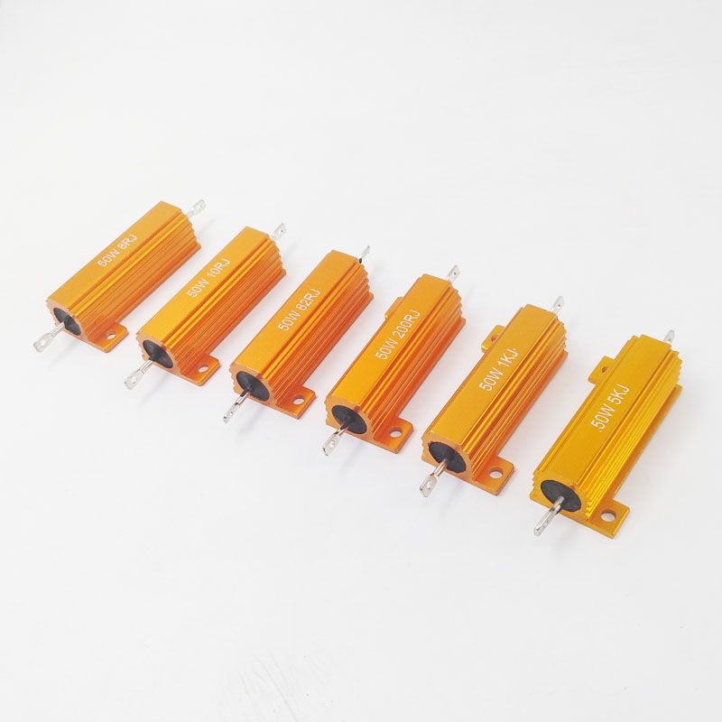 2pcs Rx24 50w 50watts 2 4 6 8 10 20 30 50 82 100 200 1k 5k Ohm Ohms Aluminium Housed High Power Resistor Metal Shell Heatsink Resistor