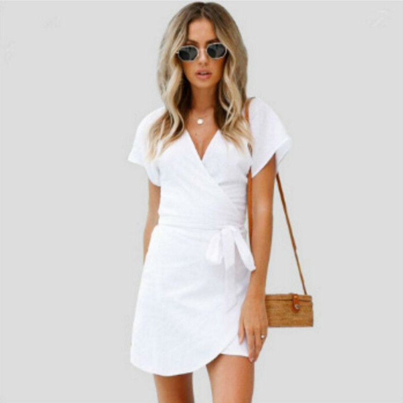 white casual mini dress