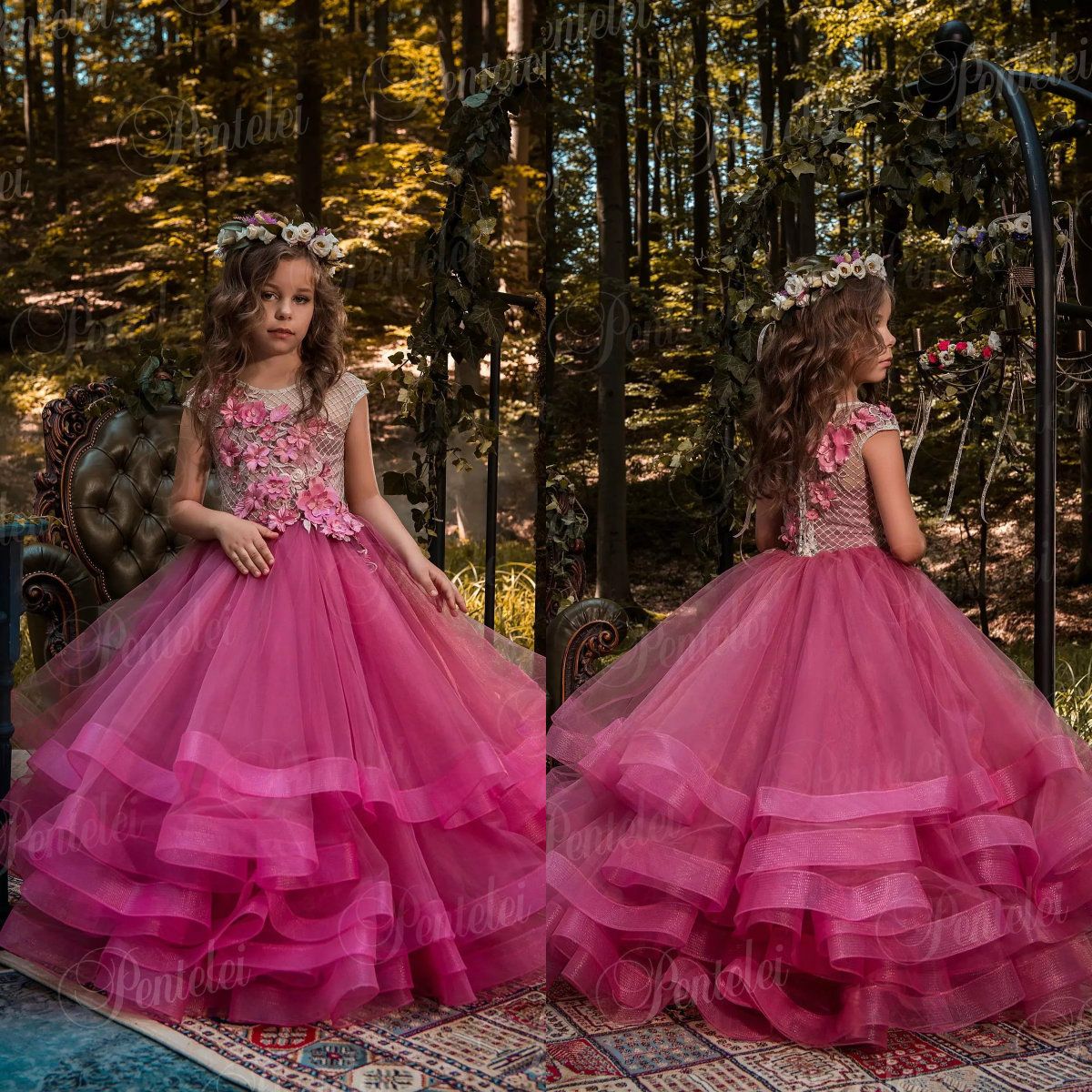 pink ball gown for kids