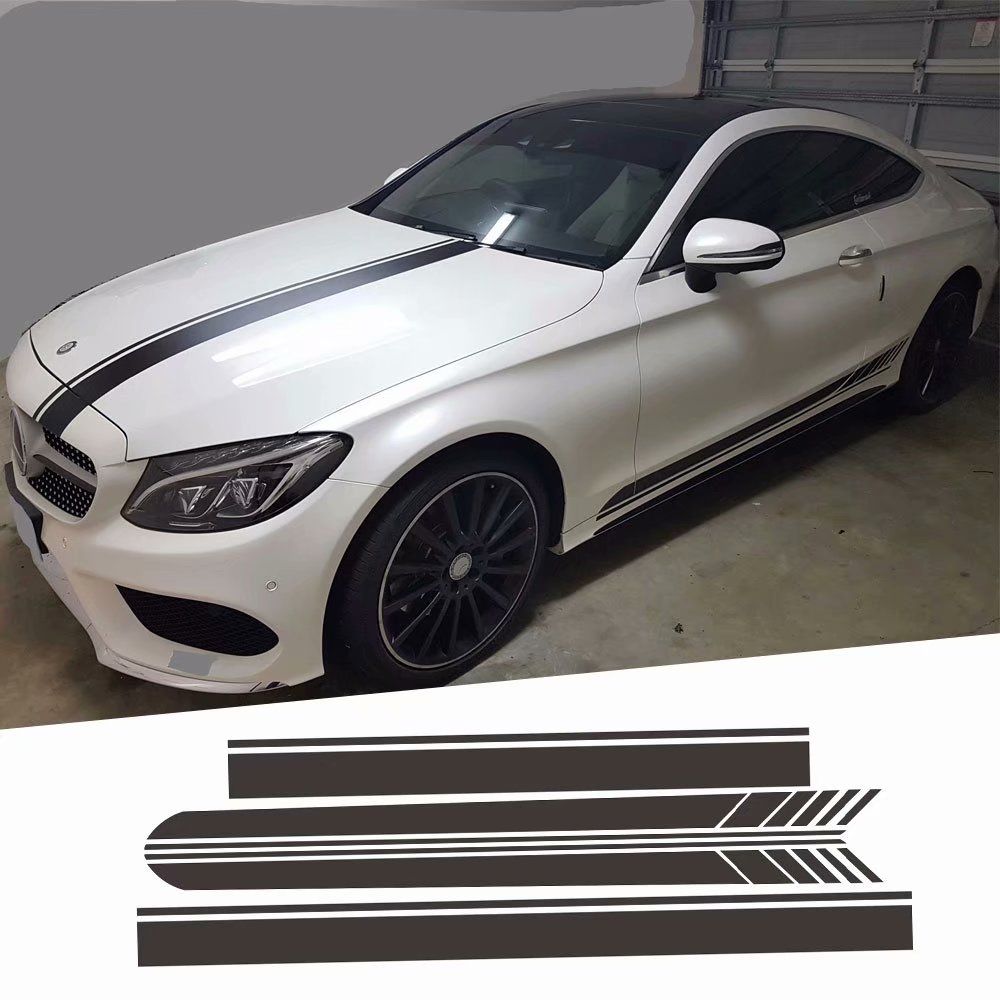 2021 For Mercedes Whole Sticker Racing Line Car Hood Roof Tail Body ...