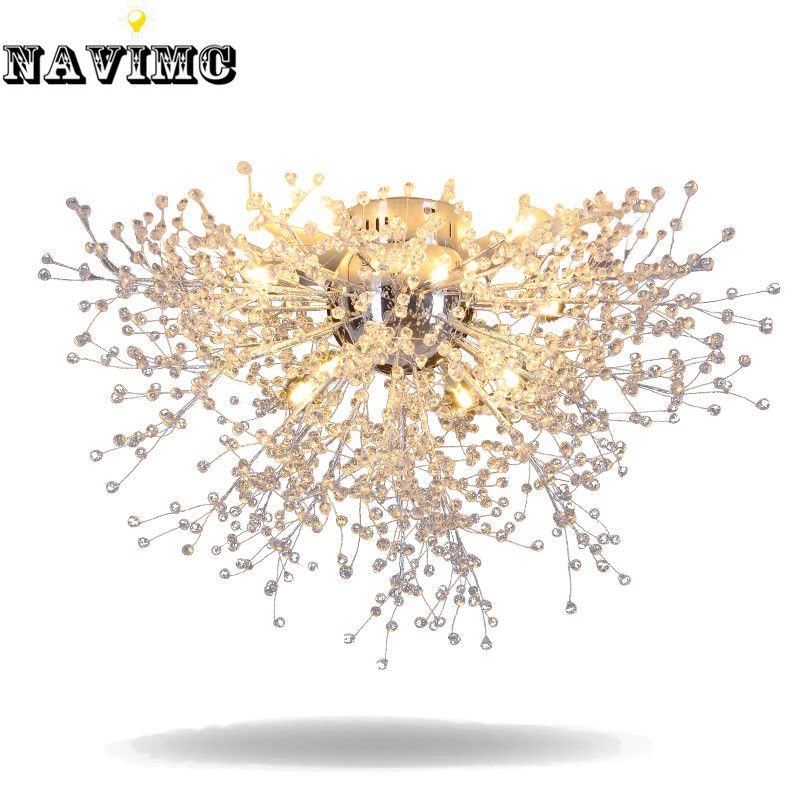 Best Modern Dandelion Led Flush Mount Ceiling Light Clear Crystal Modern Dandelion Led Flush Mount Ceiling Jpg