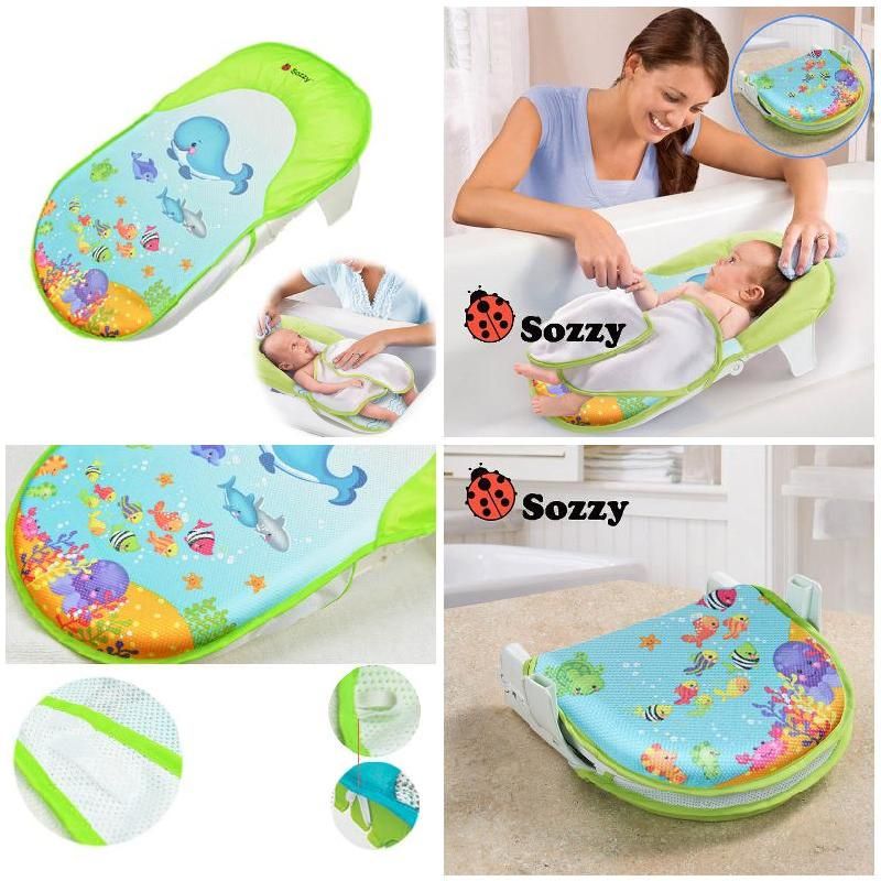 Sozzy Foldable Newborn Bath Tub Bed Pad Kids Shower Net Baths Chair Shelf Infant Bathtub Support For 0 12 Months Baby Fj