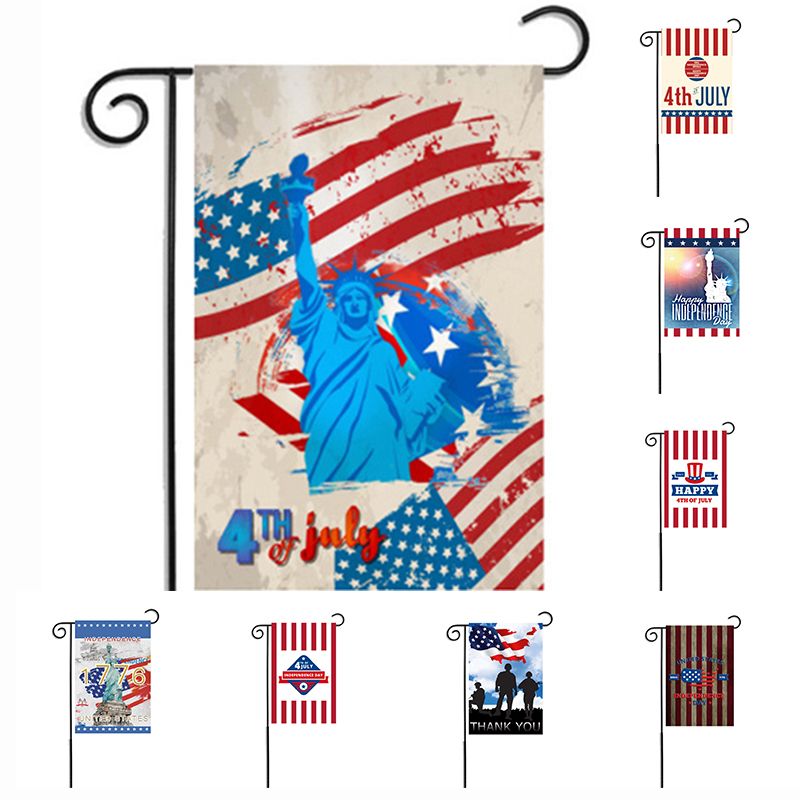 2018 New Celebrate Patriotic Independence Day Garden Flag Gifts Home 2018 New Celebrate Patriotic Independence Day Garden Flag Gifts Home Yarn Lawn Decor 30 45cm Banner