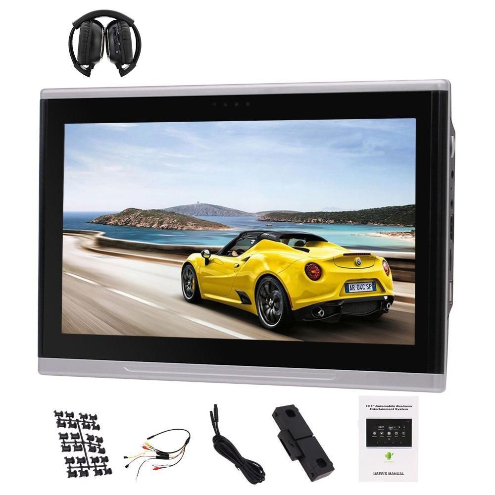 Car Rear Seat Headrest Monitor 10 1 Inch Android 6 0 Player Pc Tablet Ir Headphone 1080p Full Touch Screen