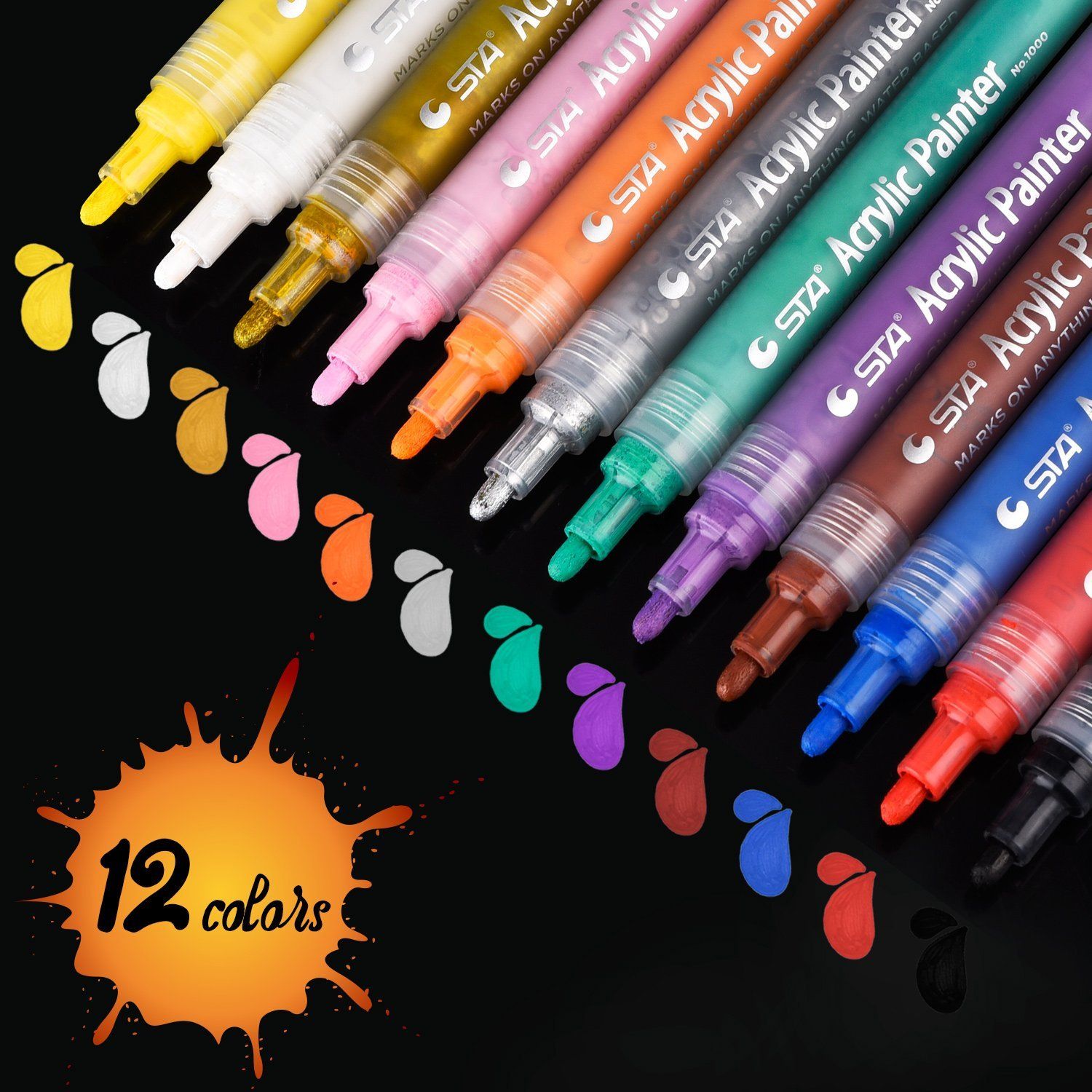 2019 Acrylic Markers Mb Pen Premium Paint Pens For Painting On Rock