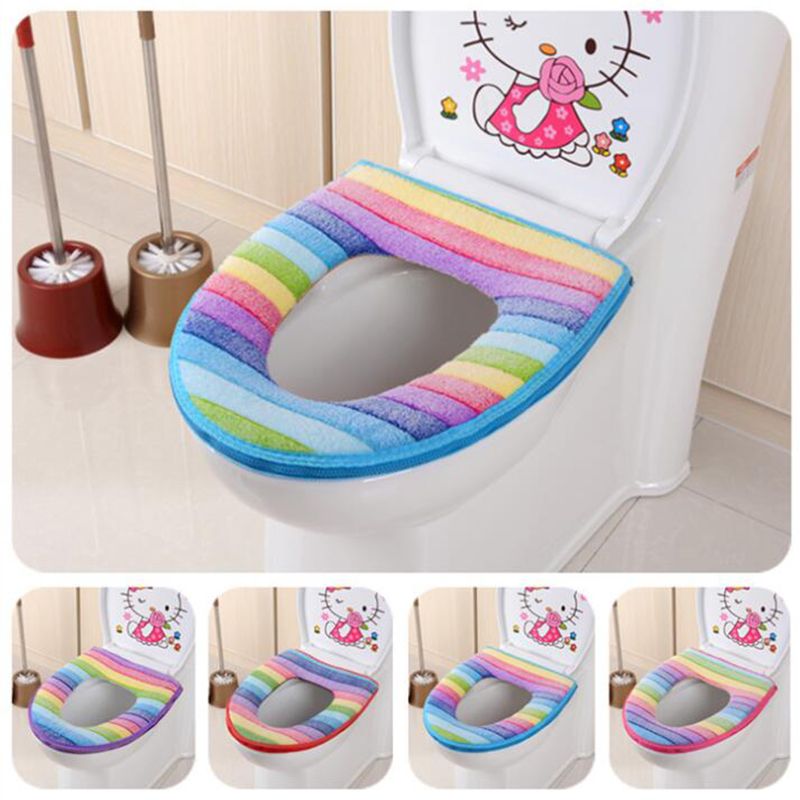 2020 Comfortable Toilet Seat Soft Cloth Washable Lid Top Cover Pad