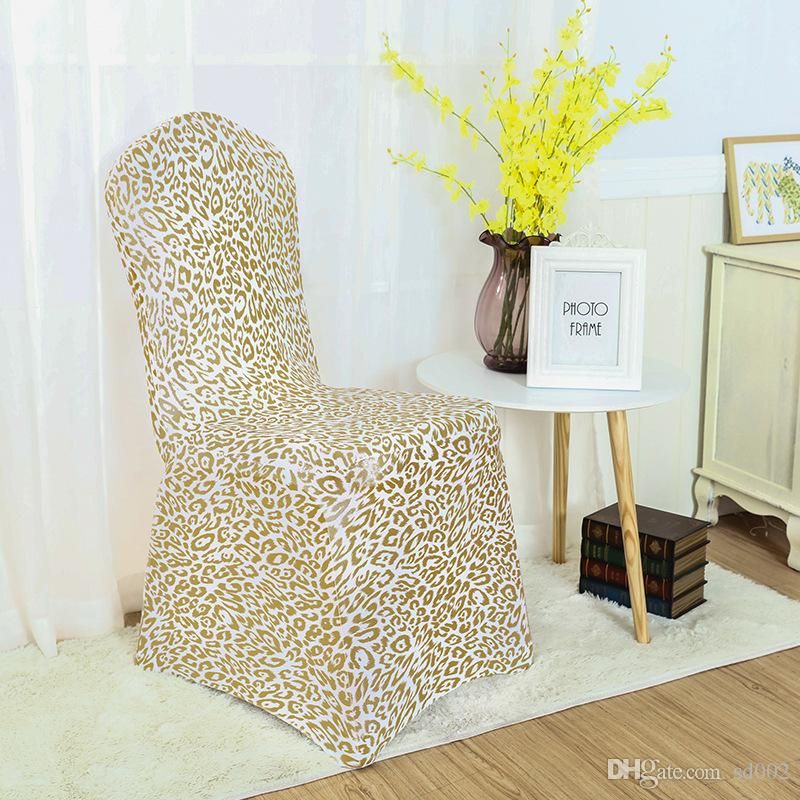 Elastic Force Print Seat Cover Hotel Wedding Supplies Silver Color