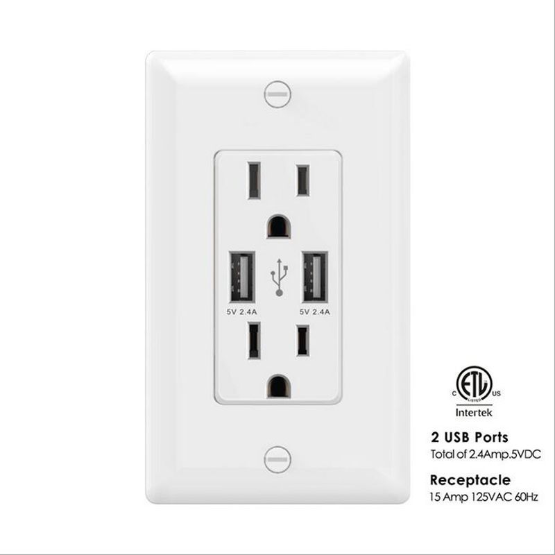 Usa 4 2a 2 Port Rapid Charging Usb Wall Conventional Socket Double Charger Free