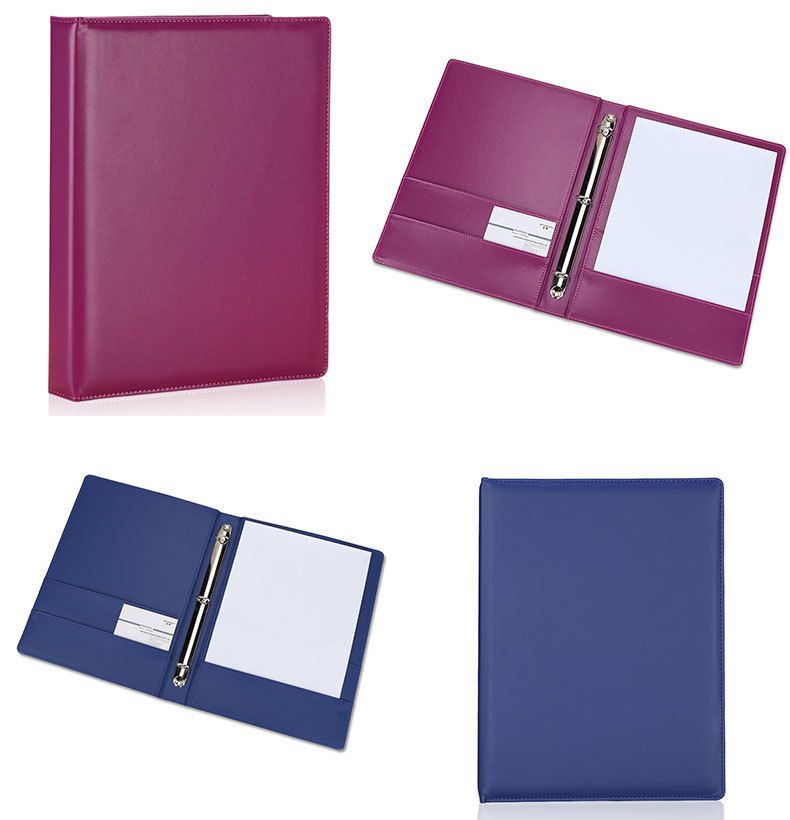2019 3 Ring Binder Holographic Loose Leaf Notebook, Color PU Cover