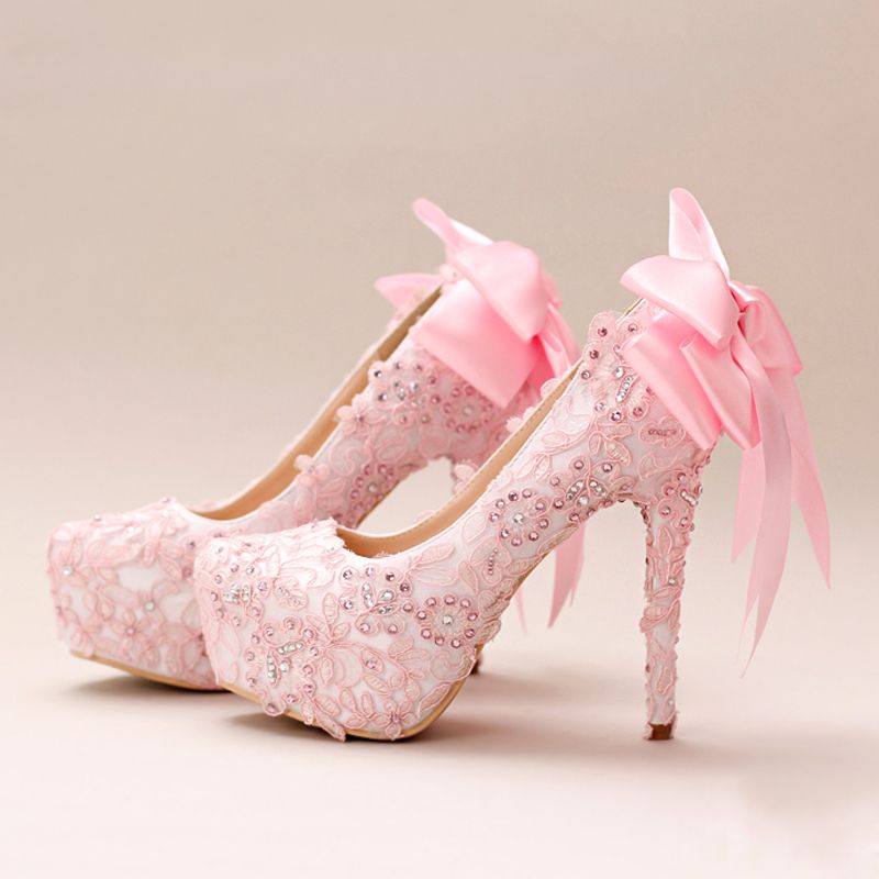 pink wedding shoes