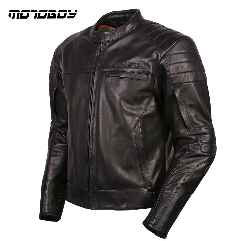 New Motoboy Really Leather Motorcycle Jacket Racing High Quality Clothes Protection Motorcross