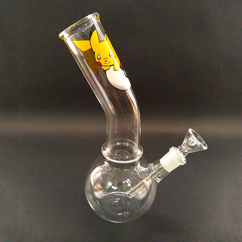 2020 Newest Glass Bong Water Pipe Oil Rig Pikachu Logo Beaker Bongs Big