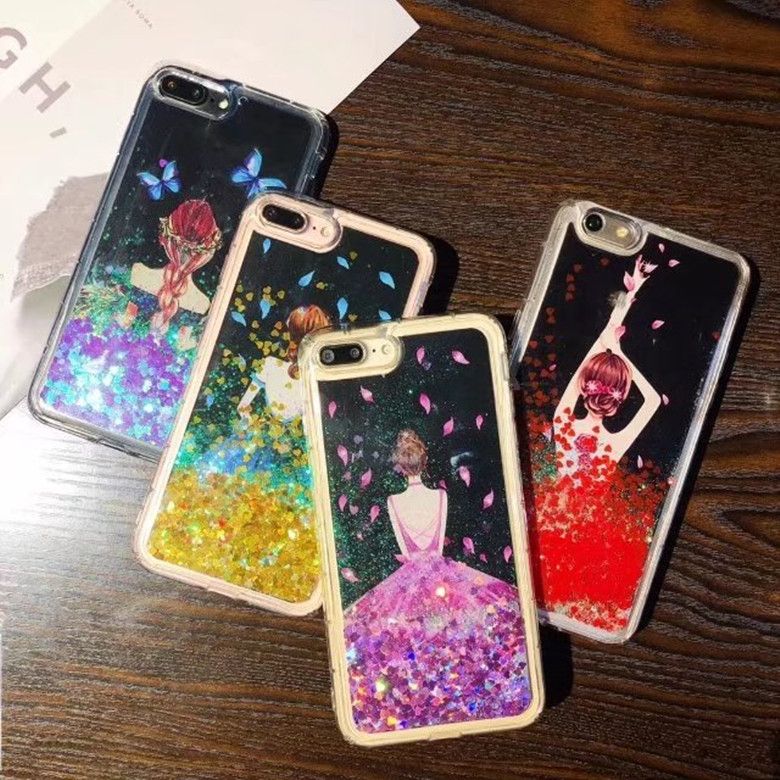 Floating Glitter Cases For Iphone X Ten 6 Plus Background Beauty