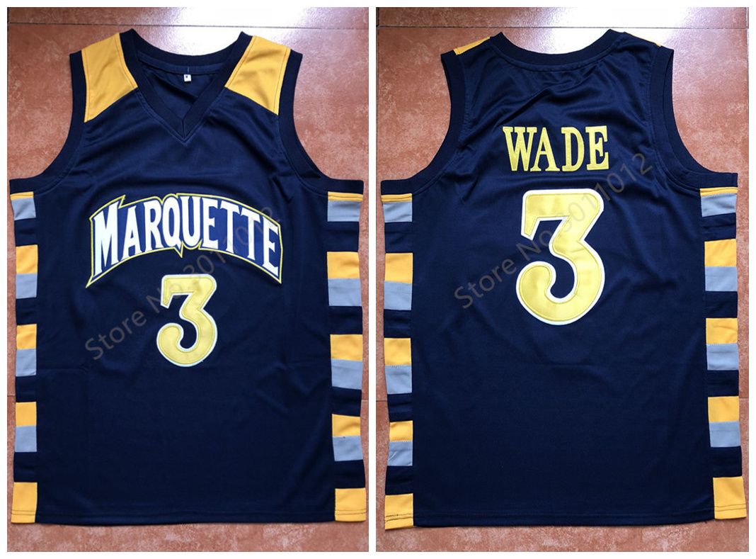 2019 3 Dwayne Wade Marquette Golden Eagles College Retro Classic