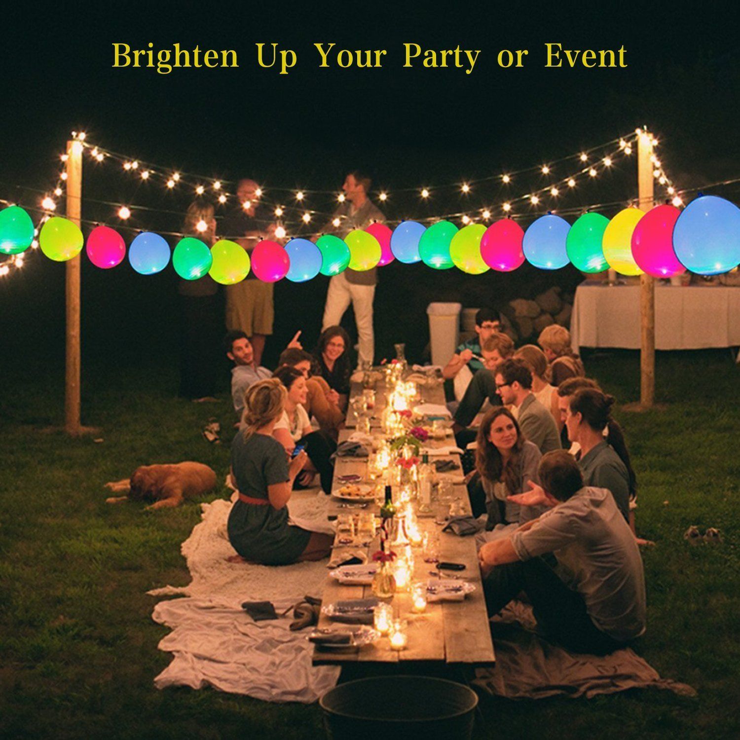 led light up balloons mixed color luminous balloon with ribbon for