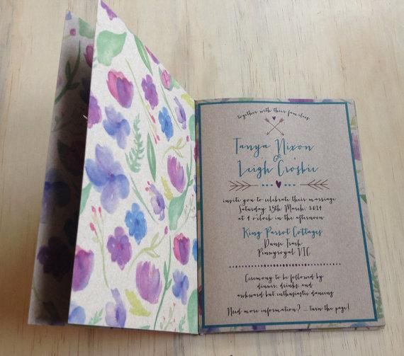 Vintage Model Book Wedding Invitation Heart Arrow Invitation