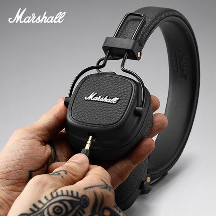 Marshall Major Ii 20 Bluetooth Sans Fil Noir Brun Casques Dj Studio Beat Casque Deep Super Bass Casque à Isolation Phonique Pour Téléphone