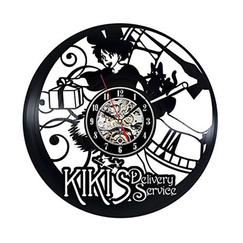 witch animation vinyl wall clock simple modern home decor crafts creative handmade gifts office art decoration black quartz office clock wall86 clock
