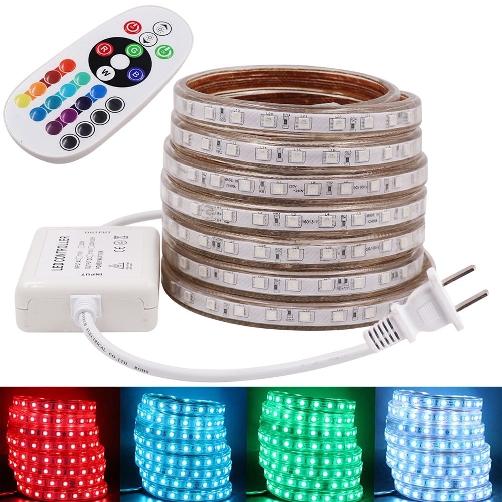 Rgb Ac 110v 120v Led Strip Outdoor Waterproof Dimmable 5050 Smd Rope Rgb Ac 110v 120v Led Strip Outdoor Waterproof Dimmable 5050 Smd Rope Light 60leds M With Power Supply Cuttable Flex