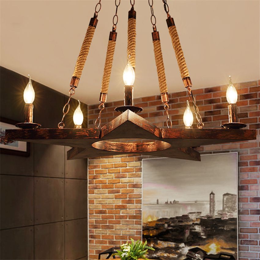 Antique Wooden Chandelier Vintage Bar Pendant Lamps Lights Nordic Antique Wooden Chandelier Vintage Bar Pendant Lamps Lights Nordic Iron Hanging Lamp Ac 65 240 V Suspension Luminaria Avize Ceiling Pendants Modern