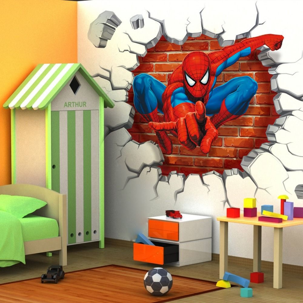 Großhandel 3D Spiderman Wandaufkleber Für Kinder, Diy ...