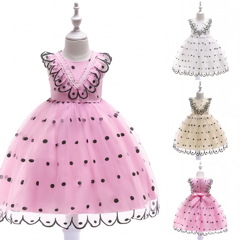 Purple Polka Dot Flower Girl Dress