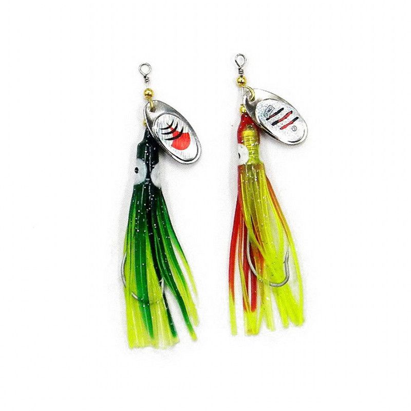 2021 Soft Plastic Worms Spinner Fishing Bait 7.5g 3D Eyes Freshwater