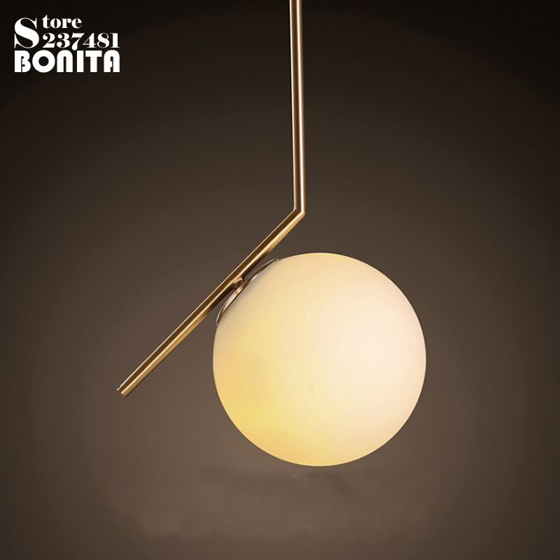 Pendant Lamps Modern Northern Europe Simple Brass Glass Hanging Pendant Lamps Modern Northern Europe Simple Brass Glass Hanging Lighting For Bedroom Ball Italian Round Droplight Iron Fixtures Globe Light