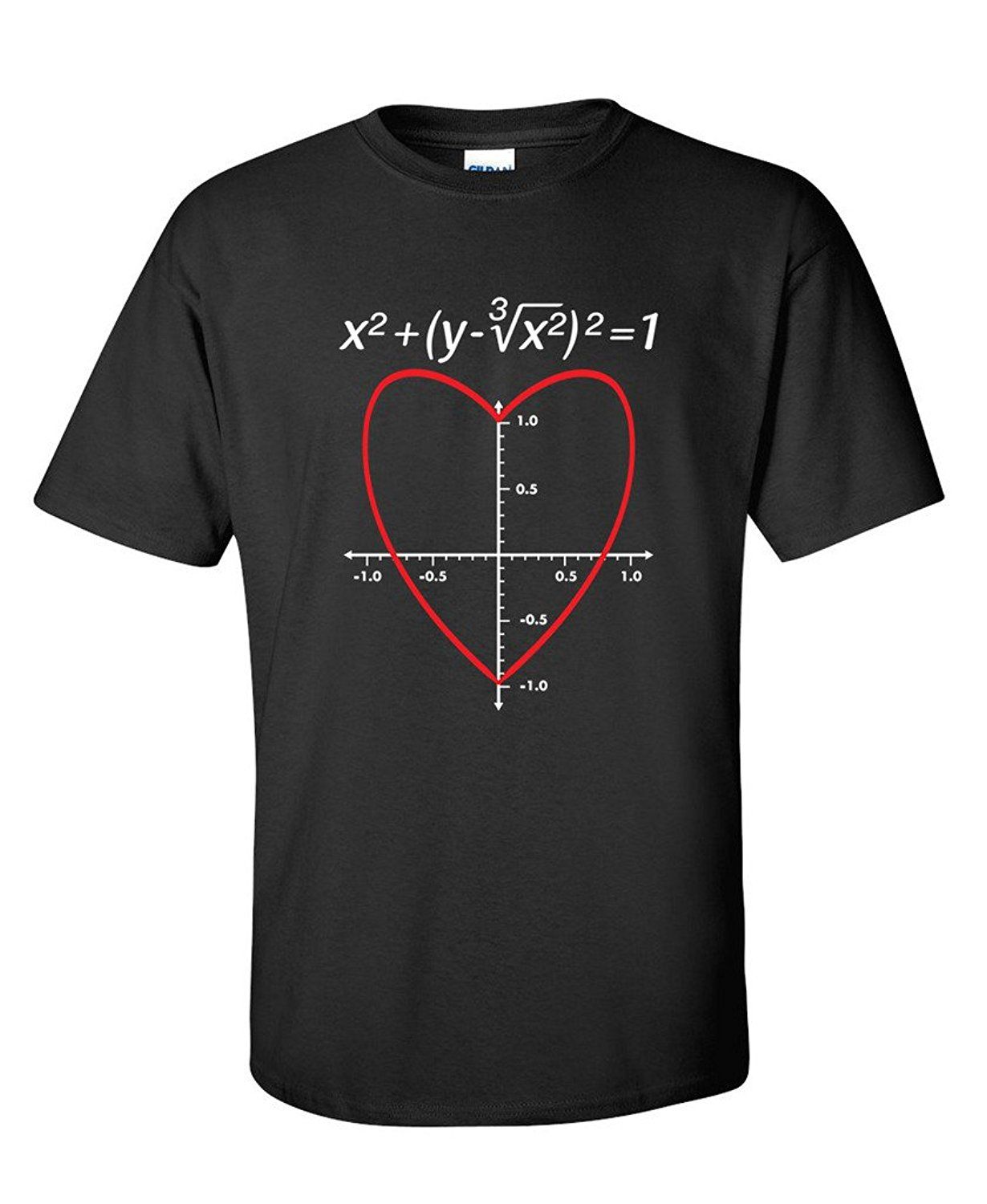 Shirt Short Day - Sleeve  Shirt Valentine\u0027s Neck Graphic Men\u0027s Math Ladies Equation Mens T Heart Funny O Printed T Love