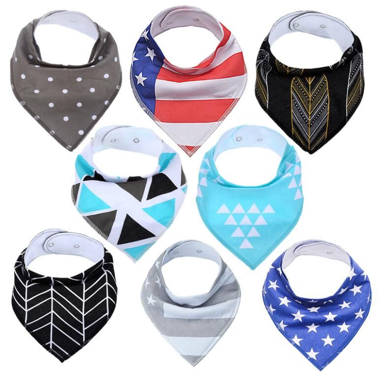 2019 100 Cotton Package Fancy Baby Bibs Regular Size Infant Triangle