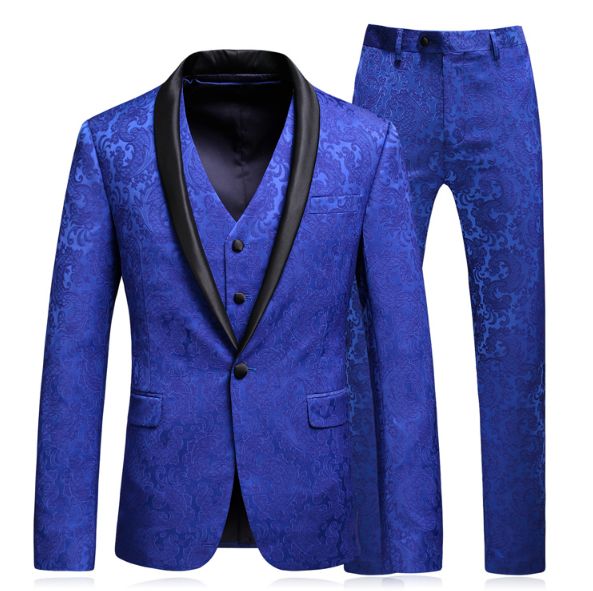blue floral suit