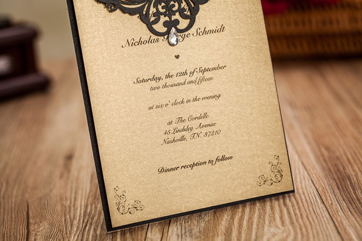european new style with diamond gold wedding invitation private custom high end invitations into the shop to choose more styles vintage style high end invitation