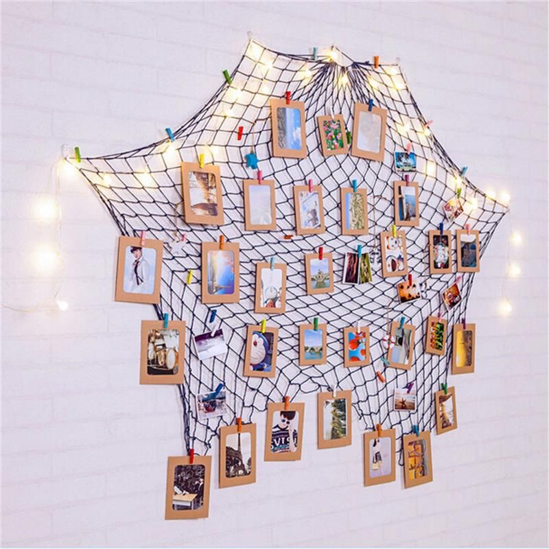 2019 Creative Hanging Photo Display Frame Diy Fishing Net Wall 2019 Creative Hanging Photo Display Frame Diy Fishing Net Wall Picture Holder With Paper Clips Nails From Jiguan 36 66 Dhgate Com